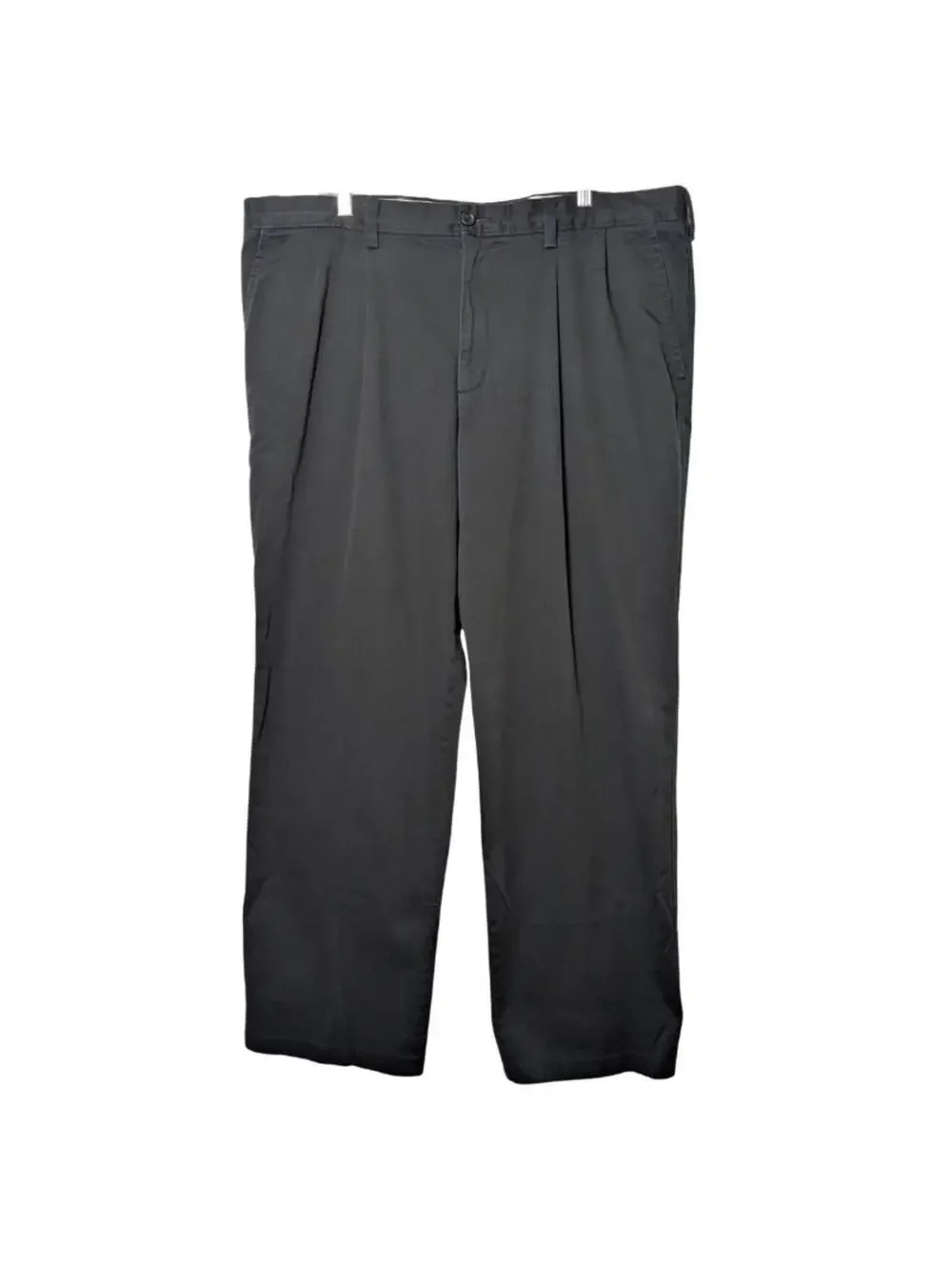 Dockers Men's Classic Fit Chinos Pants Black, W42 L32, Big & Tall, Pleated Front